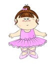 Cute cartoon baby girl - ballet dancer.